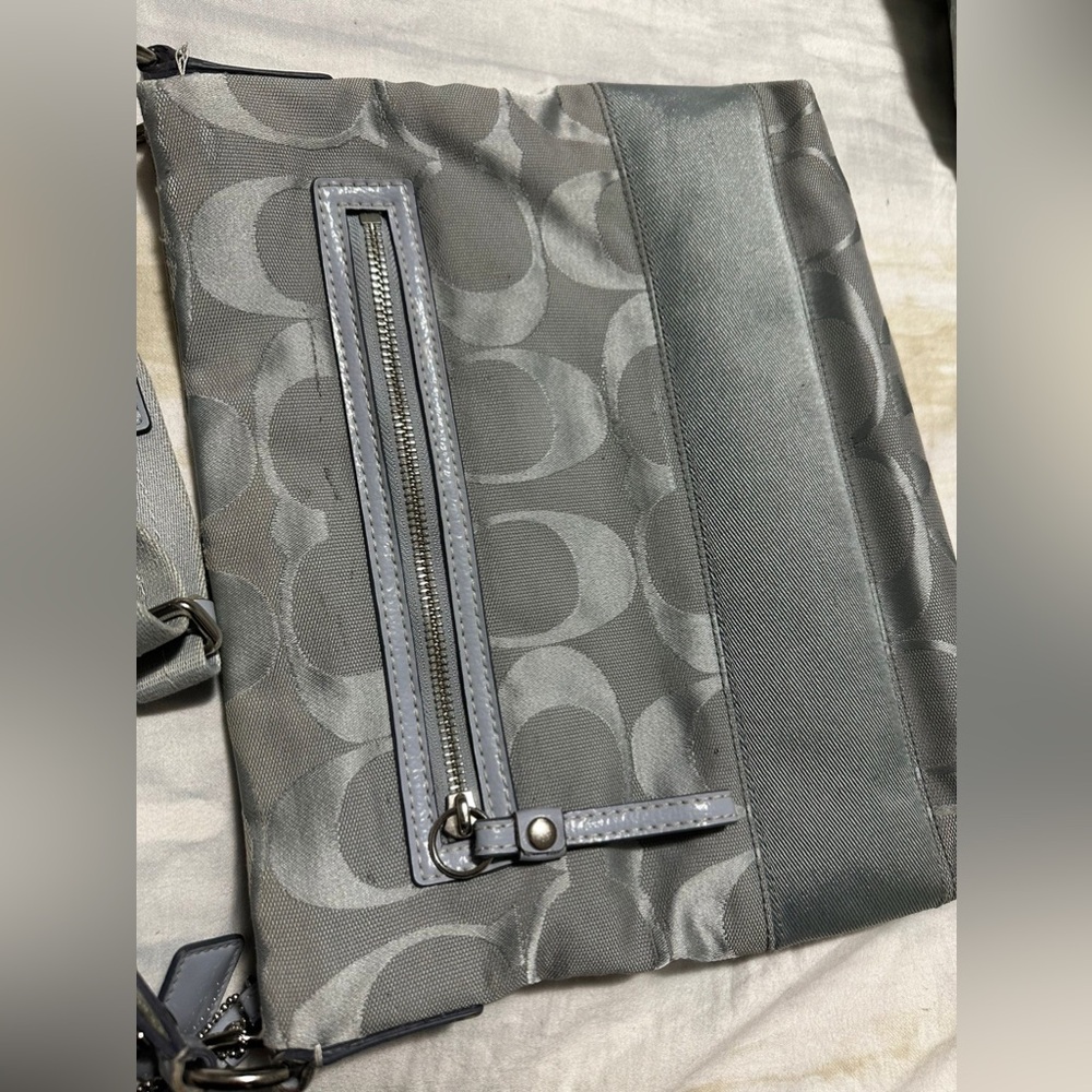 COACH Signature Stripe Metallic Logo Handbag Classic